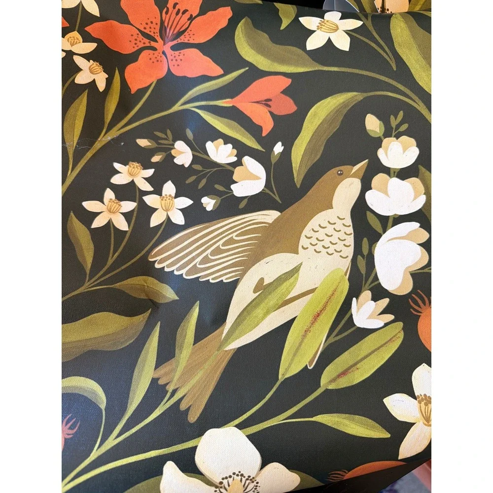 Spoonflower Wallpaper Dark‎ Green Botanical Bird Floral Peel and Stick 3 Rolls